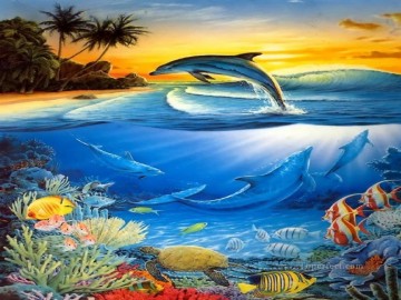 DOLPHIN 5 Oil Paintings